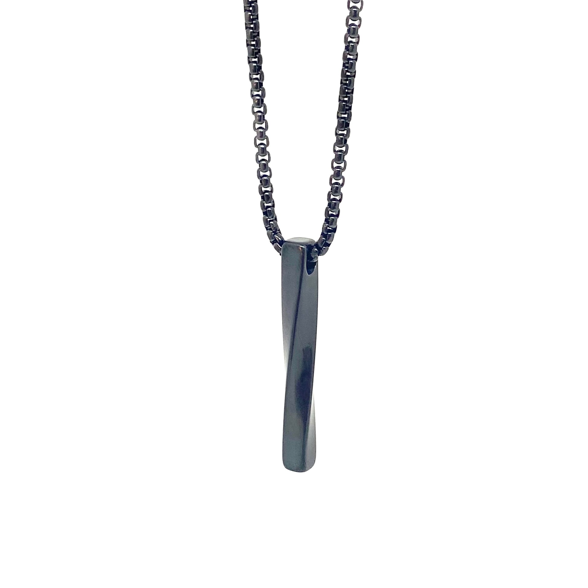 Full Black Twisted Bar Necklace
