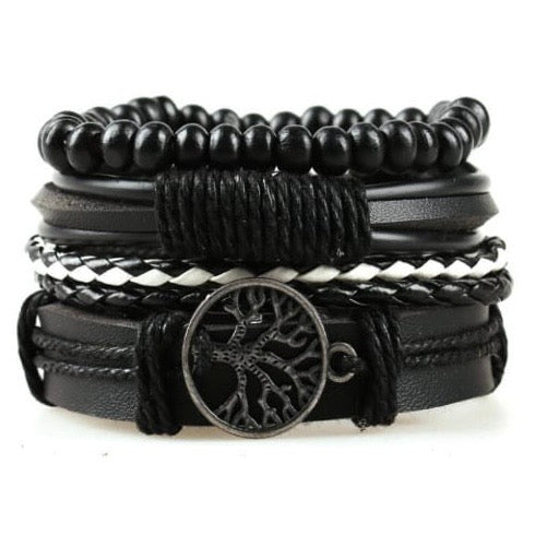 Black Rica Leather Bracelet