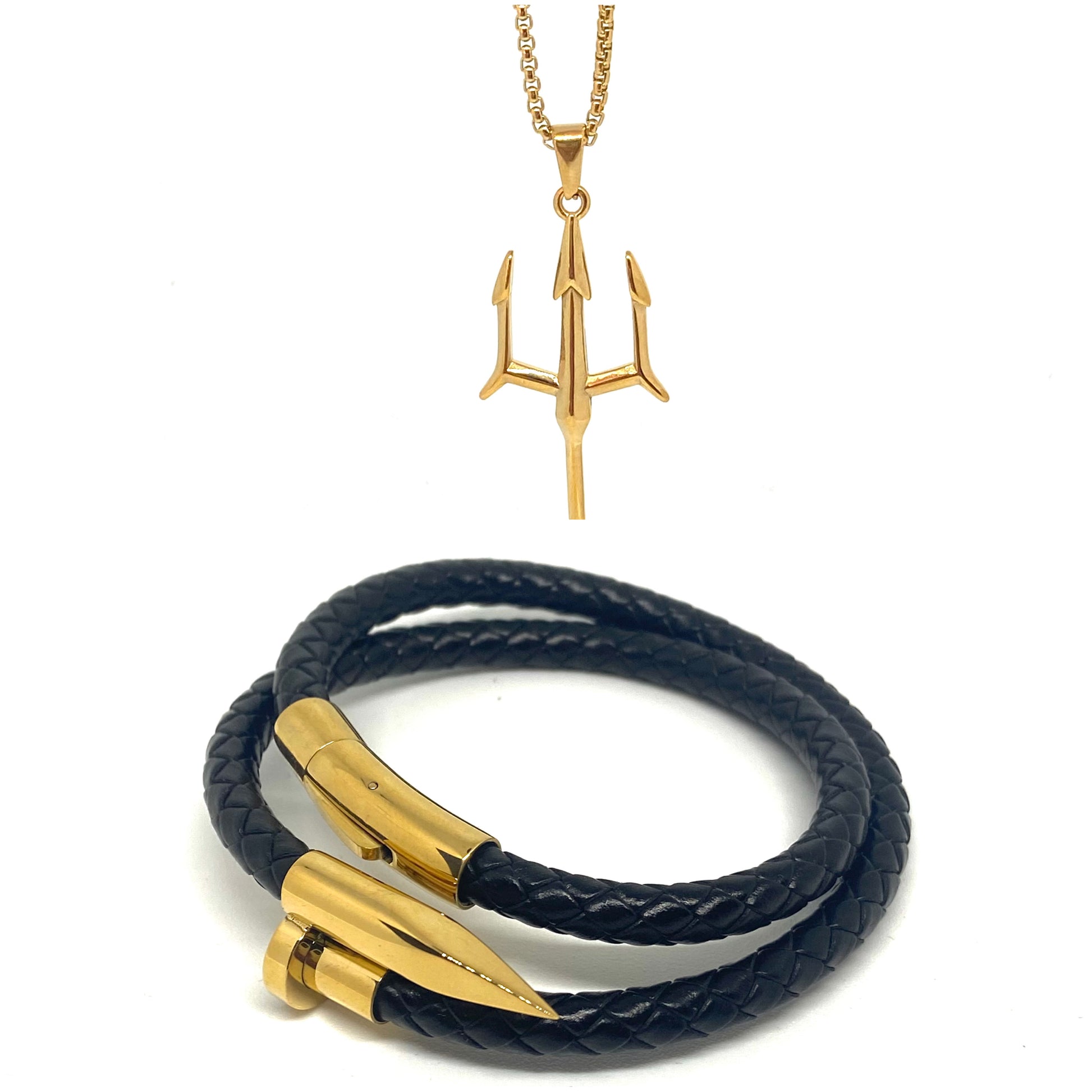 Gold Double Layered Nail and Poseidon Set