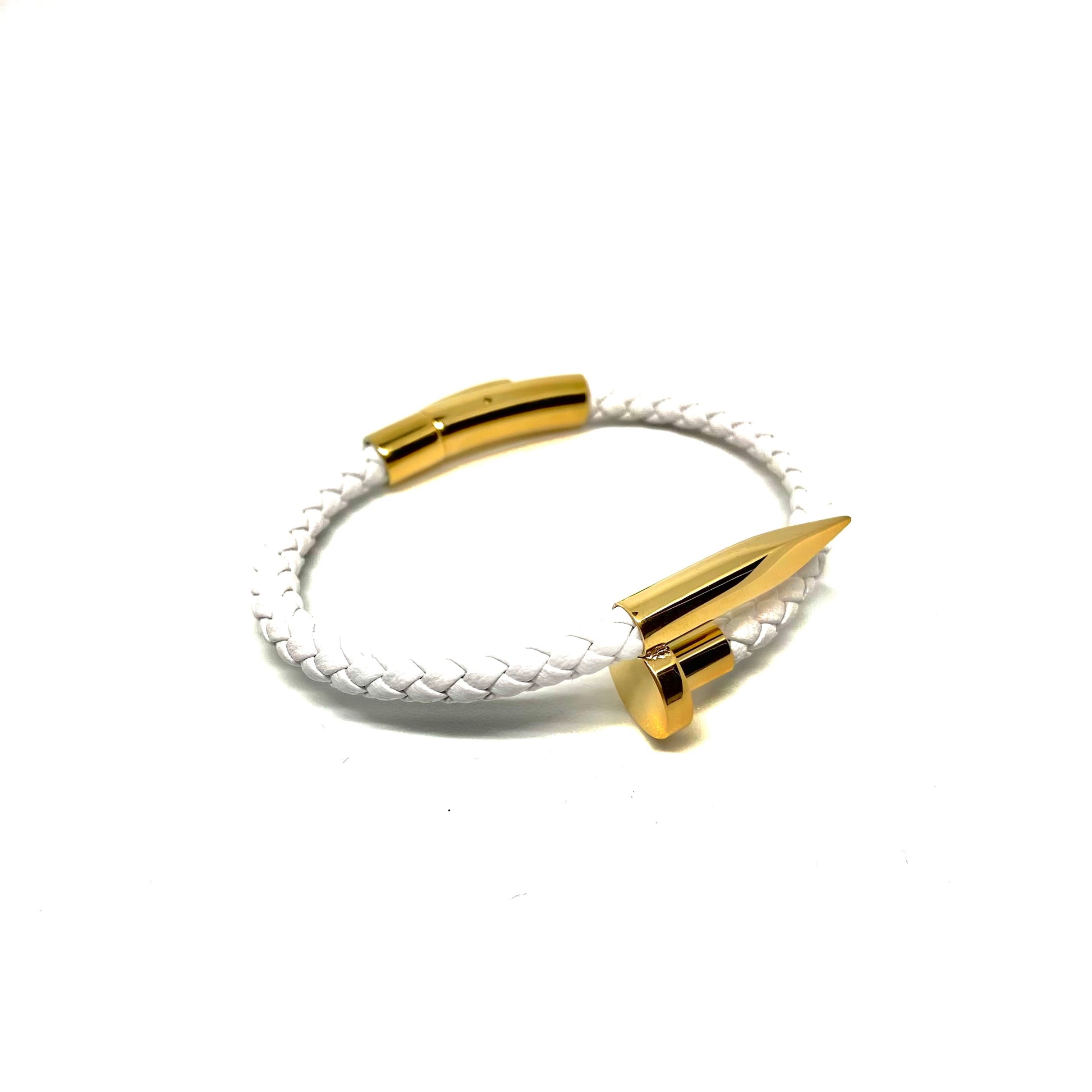 Gold Plated White Nail Bracelet