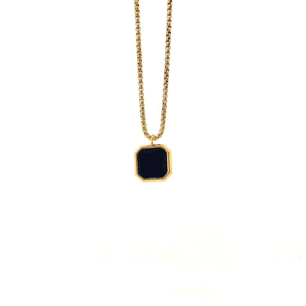 Gold Plated Onyx Eye Necklace