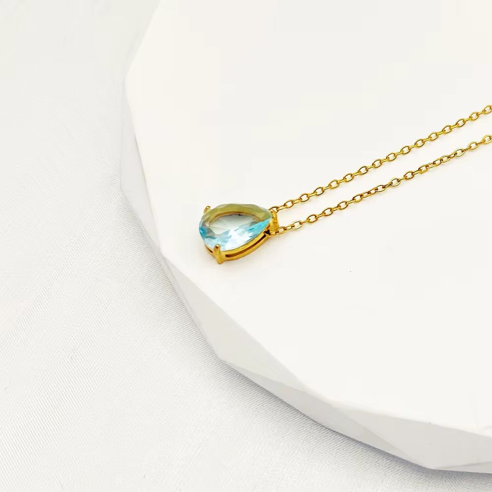 March Aquamarine Necklace