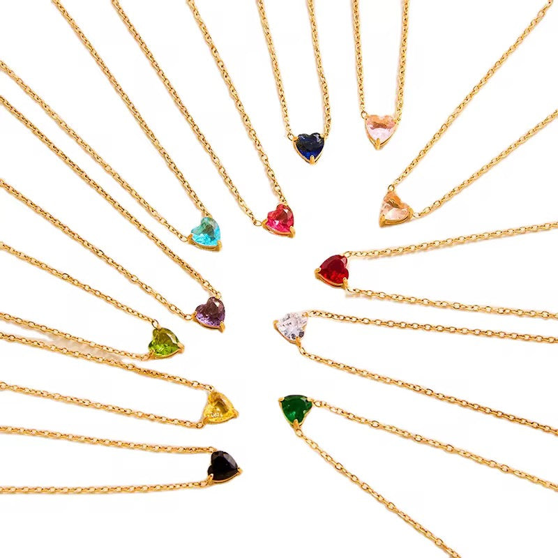 Heart Birthstone Necklace