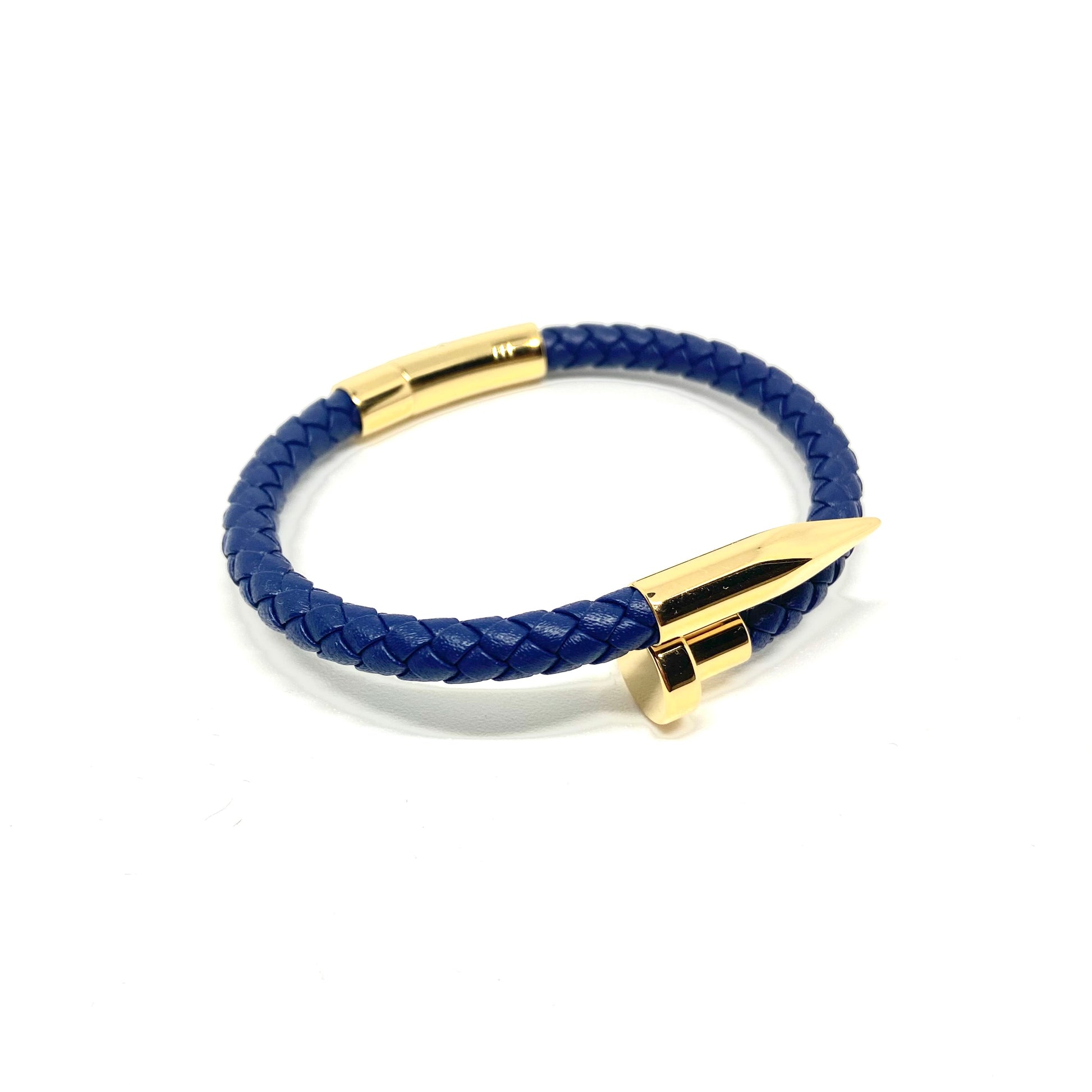 Gold Plated Blue Nail Bracelet