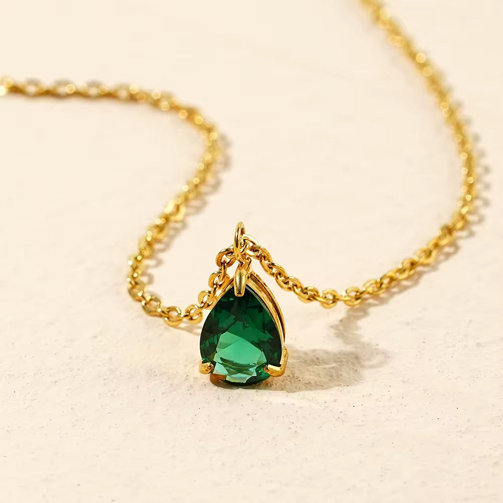 Eye-drop Birthstone Necklace
