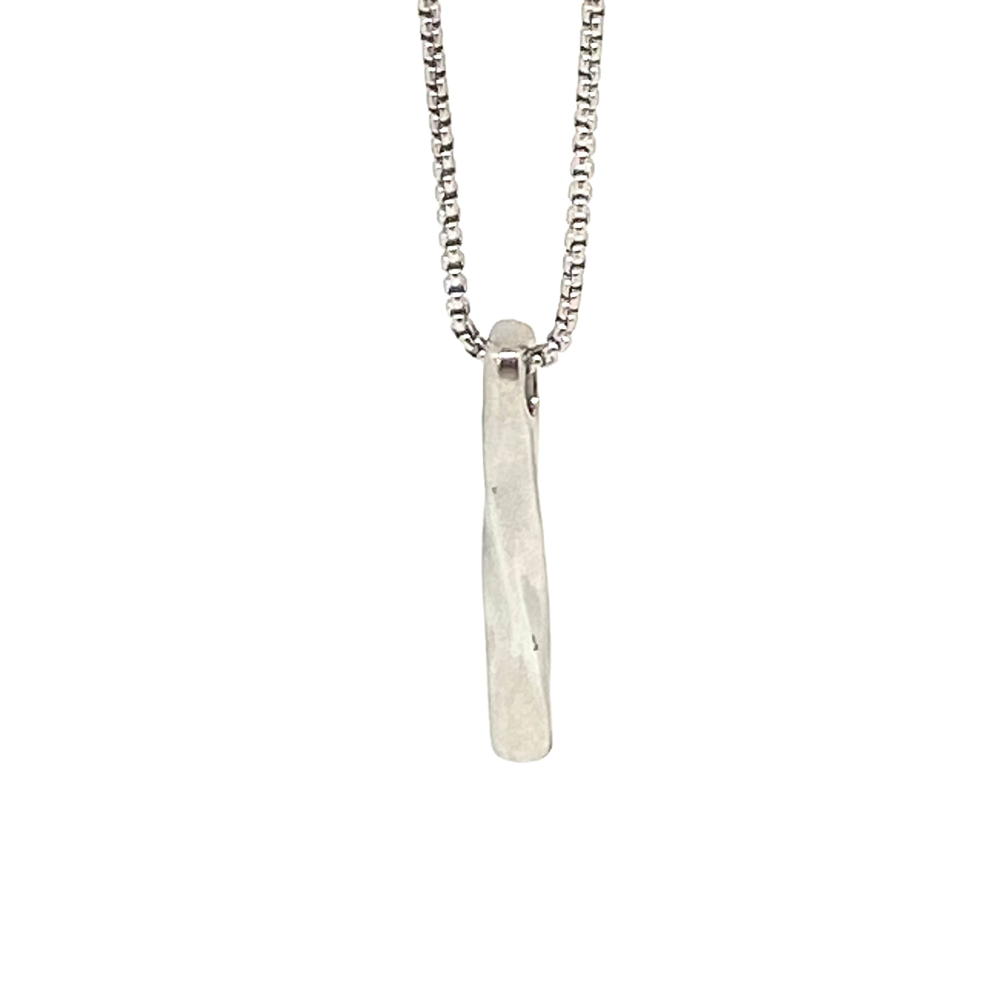 Silver Plated Twisted Bar Necklace