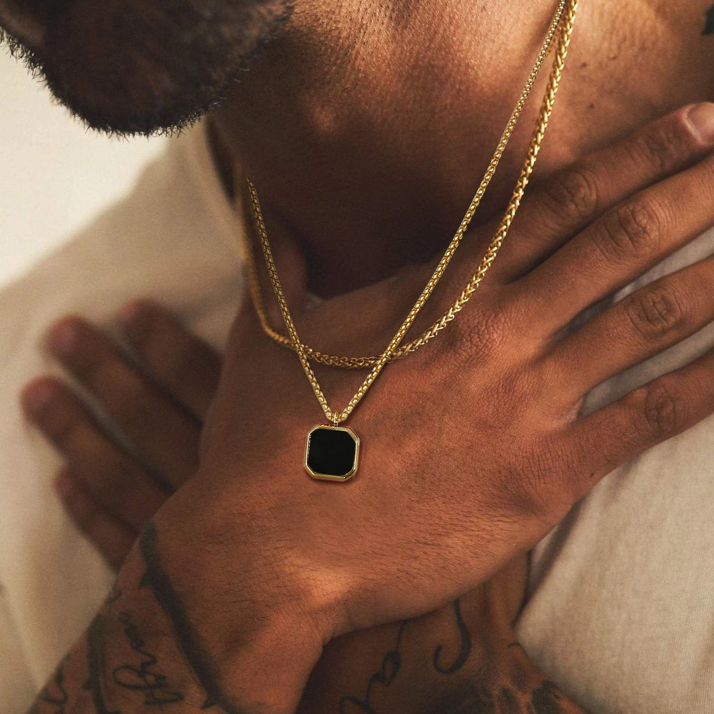 Gold Plated Onyx Eye Necklace