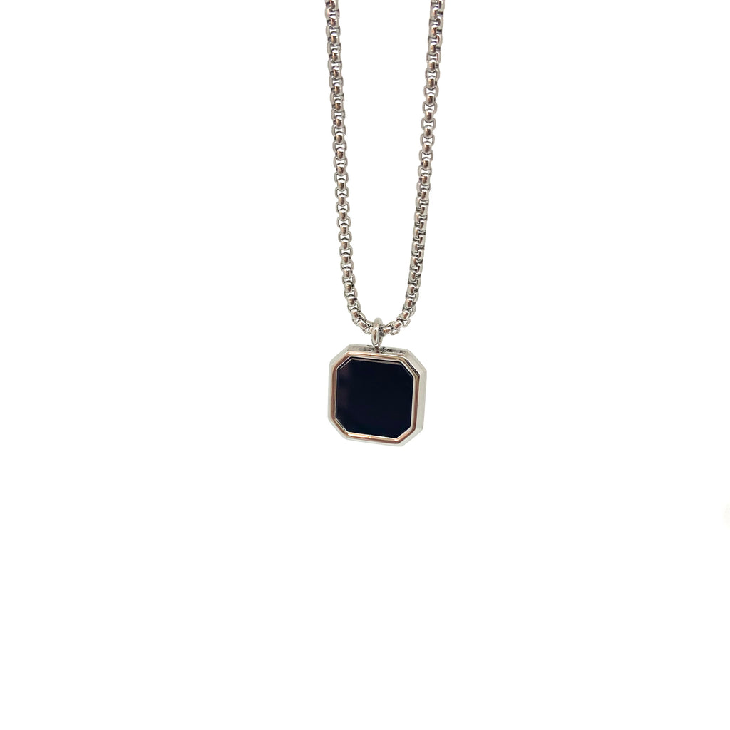 Silver Plated Onyx Eye Necklace