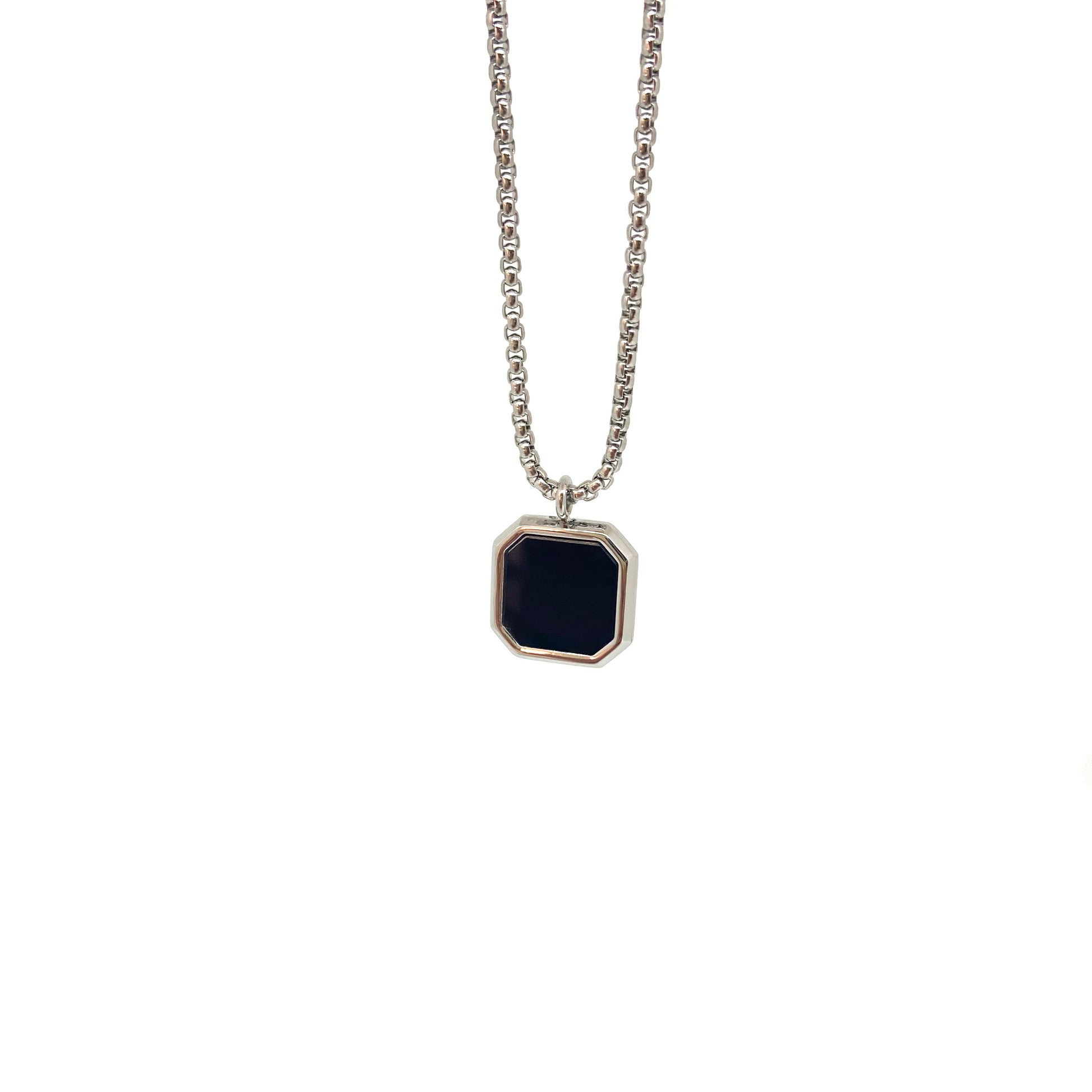 Silver Plated Onyx Eye Necklace