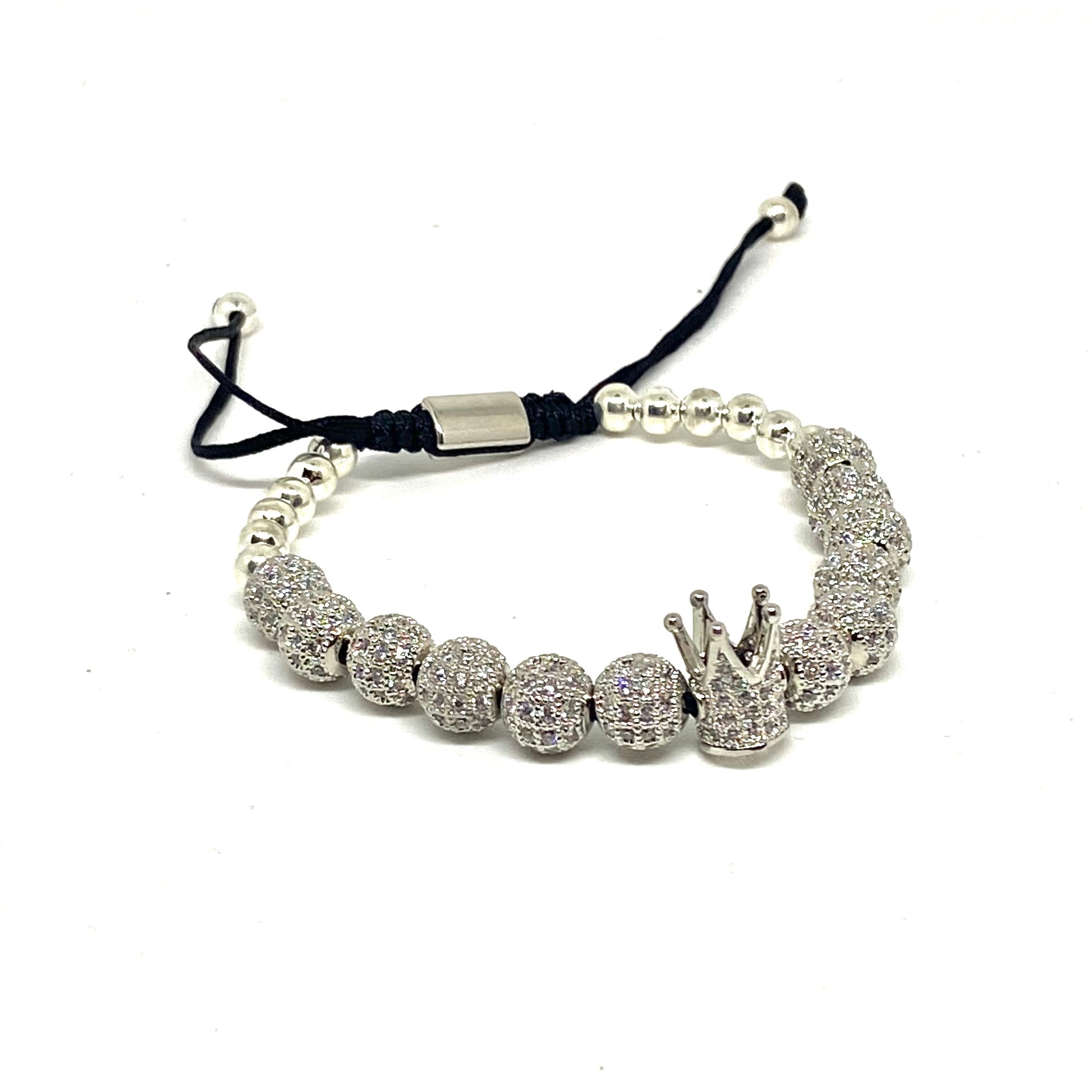 Silver Crystal Beads Bracelet