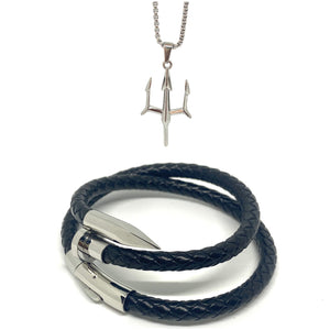 Silver Double Layered Nail and Poseidon Set