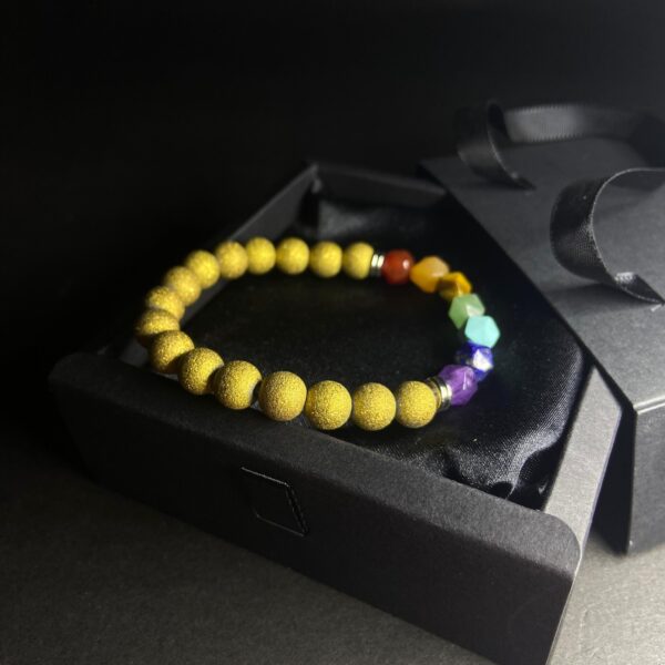 Old Chakra Stones Bracelet (Gold)