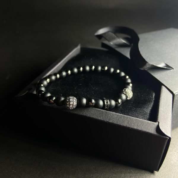 Black and Silver Crystal Beads Bracelet