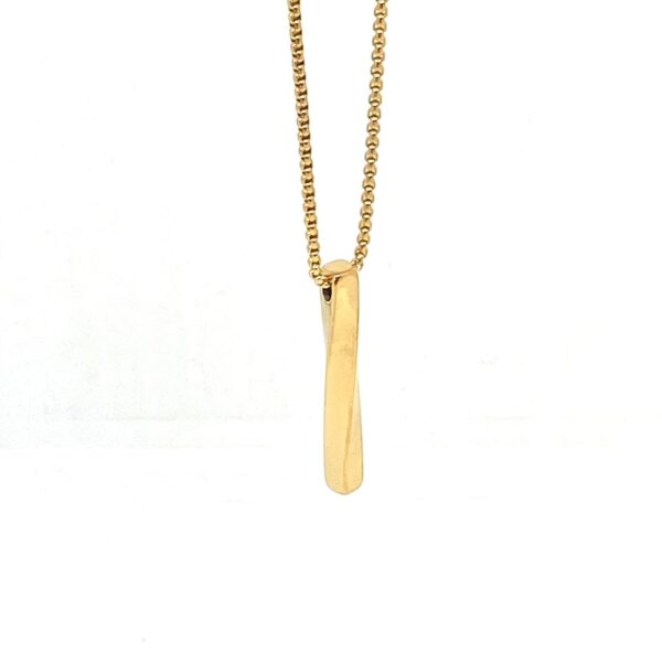 Gold Plated Twisted Bar Necklace