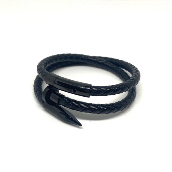 Double Layered Full Black Nail Bracelet